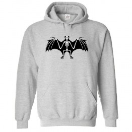 Scary Bat Skeleton Novelty Unisex Kids and Adults Pullover Hoodie for Halloween									 									 																		 									 									